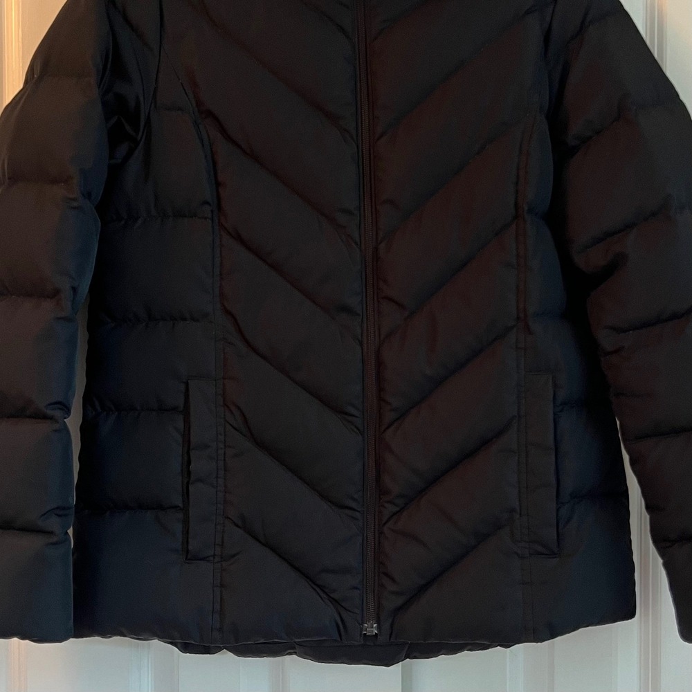 Lands' End Black Down Puffer Winter Coat Jacket Women's Size S (6-8) - Picture 5 of 11